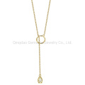 925 Silver 14K 18K Gold Y Necklace Gold Jewelry